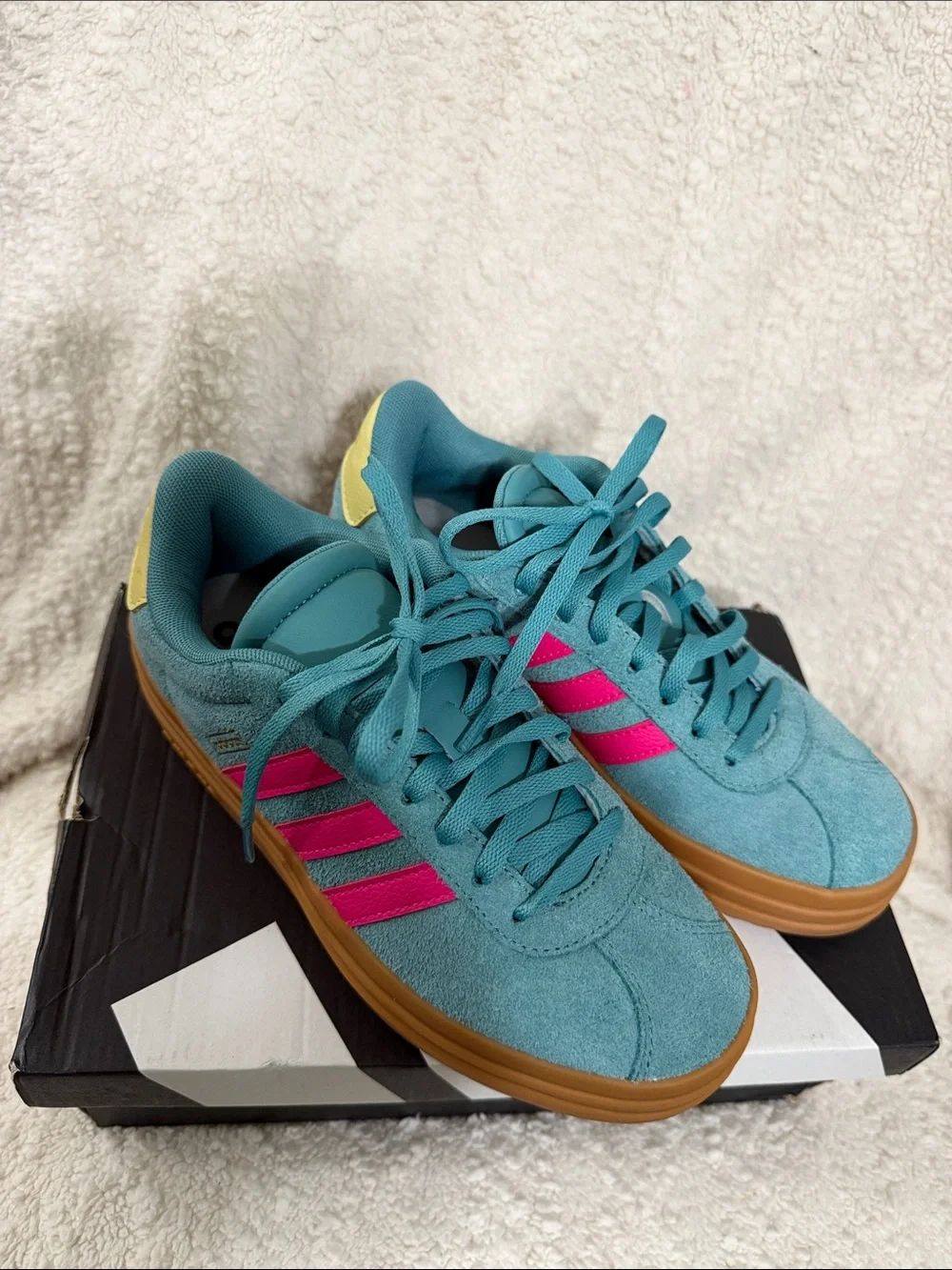 Adidas VL Court Bold Juniors - Blue Suede/Pink